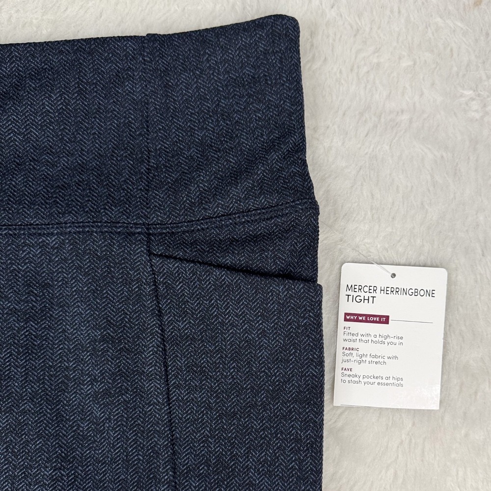 Athleta Mercer Herringbone Tight Small NWT High Rise Pocket Navy Blue #353504-02 - Picture 7 of 15